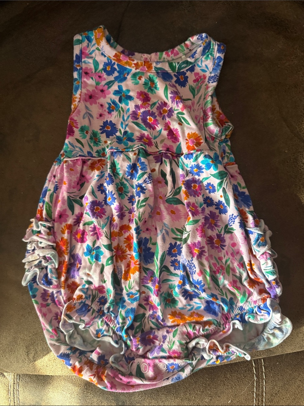 Little Sleepies Floral Bubble Romper - Pink, Blue, Purple